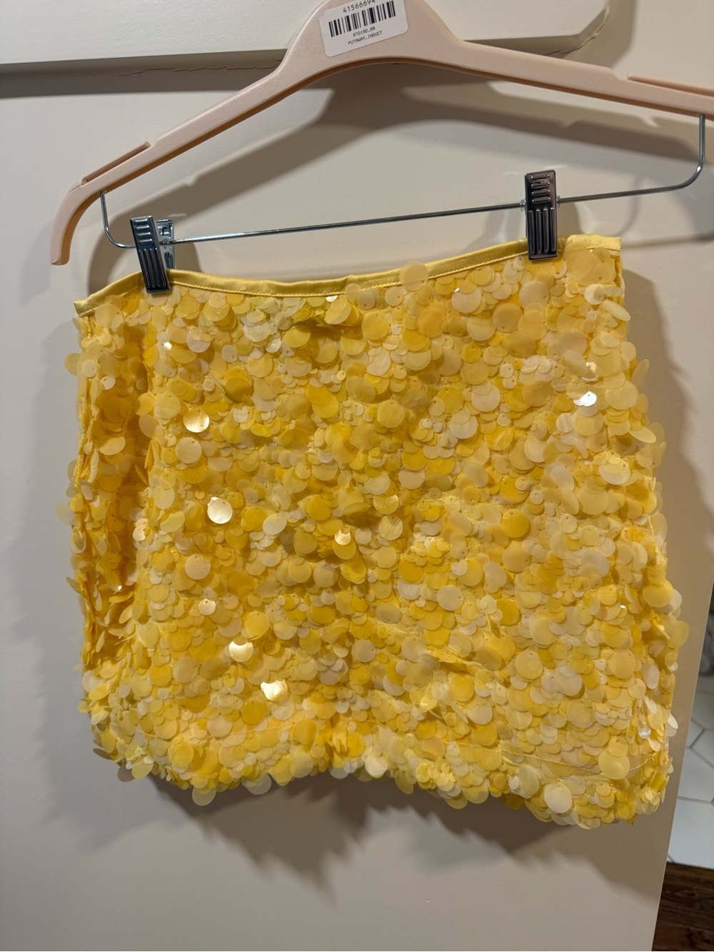 Zara Yellow Sequin Mini Skirt